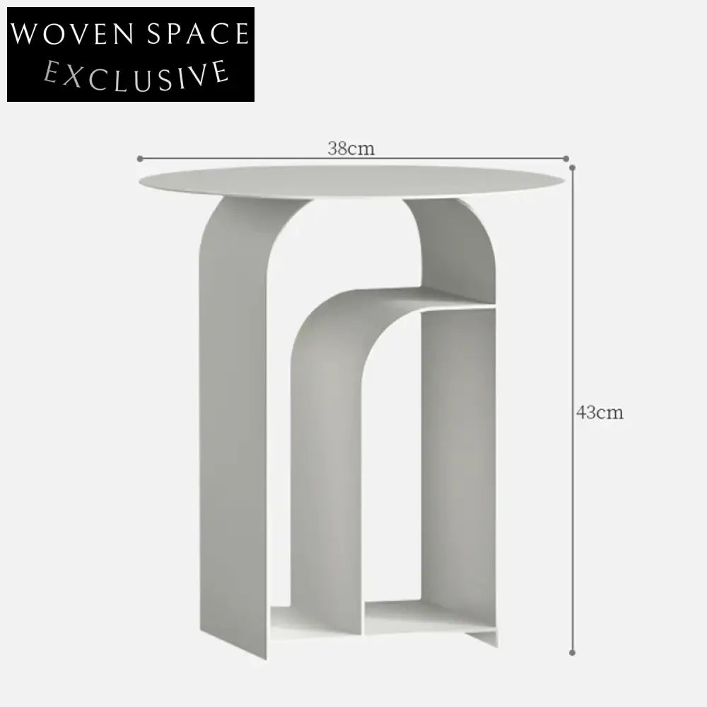 Modern Metal Accent Side Table, Round Living Room Coffee Table