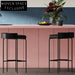 Modern Metal Counter Bar Stool with Leather Seat and Low Back