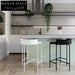 Modern Metal Counter Bar Stool with Leather Seat and Low Back