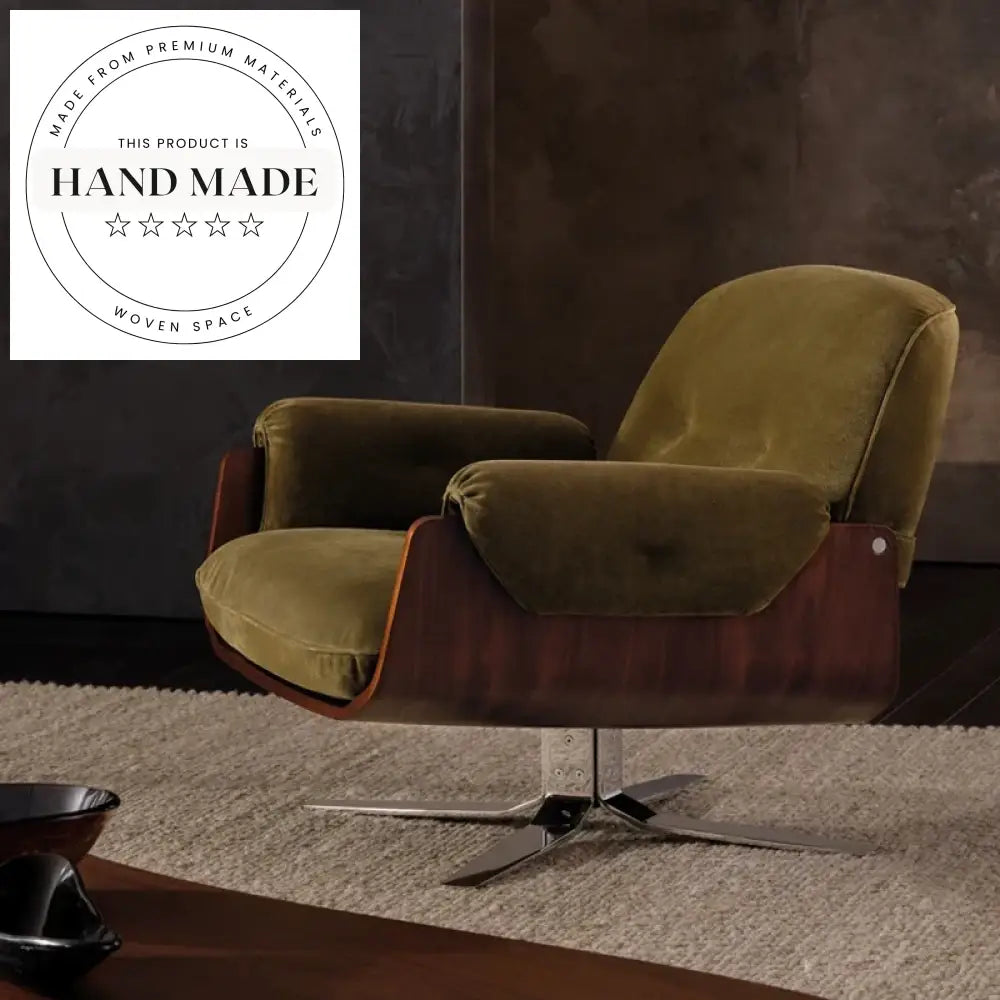 Modern Metal Fabric Reclining Swivel Leisure Chair for Living Room