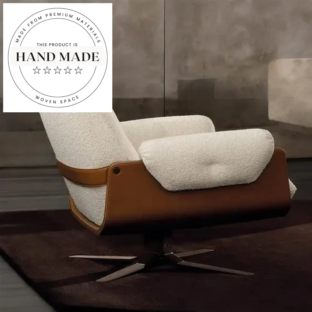 Modern Metal Fabric Reclining Swivel Leisure Chair for Living Room