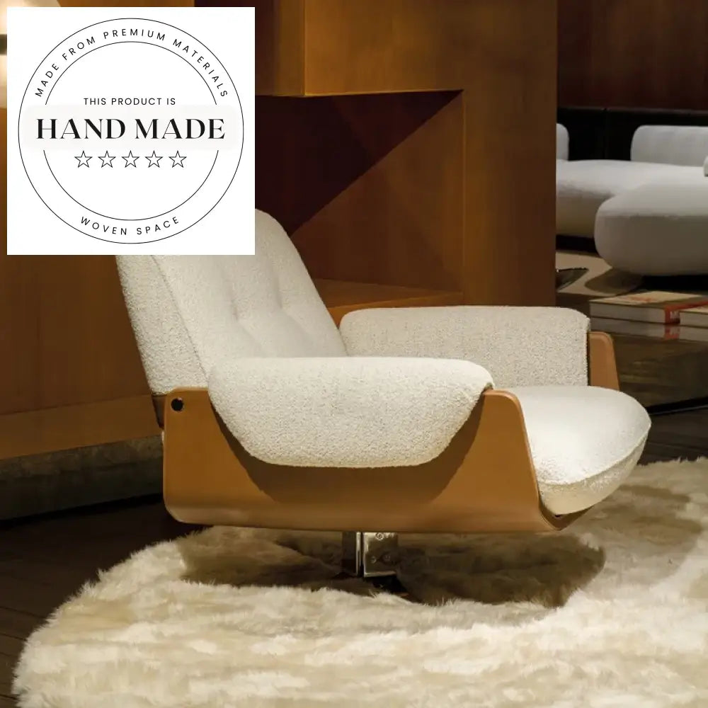 Modern Metal Fabric Reclining Swivel Leisure Chair for Living Room