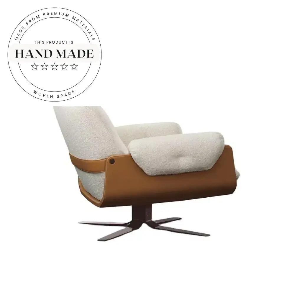 Modern Metal Fabric Reclining Swivel Leisure Chair for Living Room