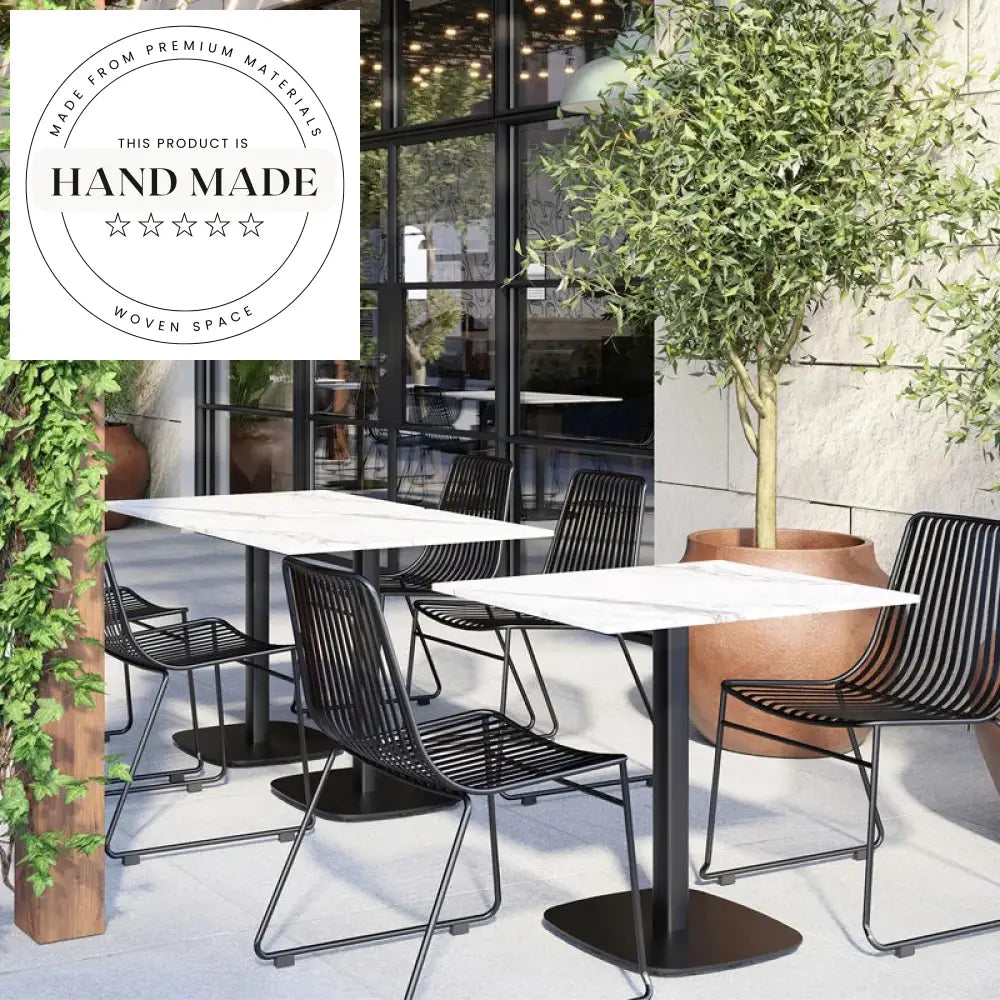 Modern Metal Pedestal Rectangular Indoor Outdoor Dining Table