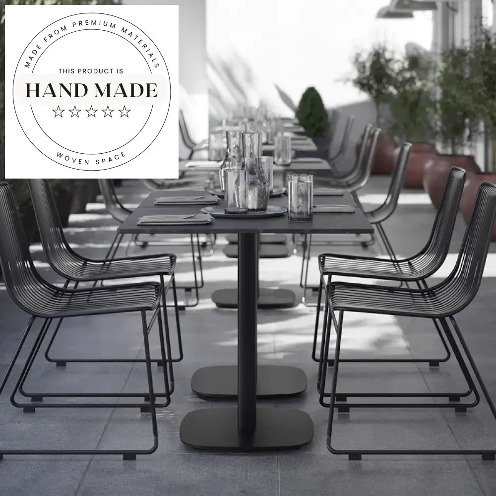 Modern Metal Pedestal Rectangular Indoor Outdoor Dining Table