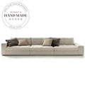 Modern Microfiber Fabric Italian Style Hotel Lobby Lounge Sectional Sofa