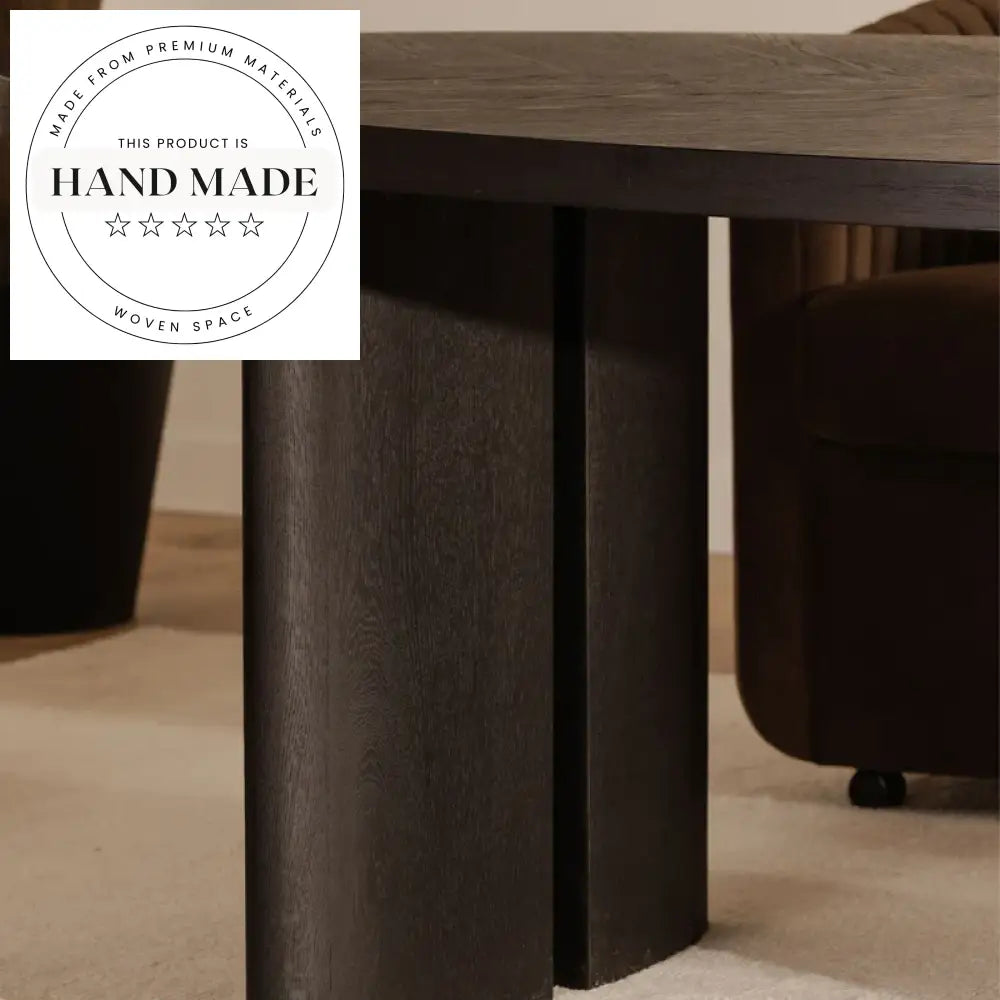 Modern Mid-Century Solid Wood Oval Extendable 6 Seater Dining Table