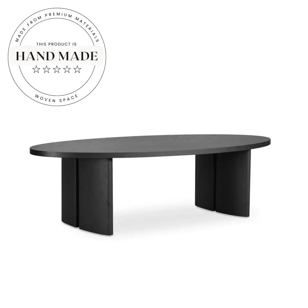 Modern Mid-Century Solid Wood Oval Extendable 6 Seater Dining Table