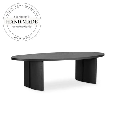 Modern Mid-Century Solid Wood Oval Extendable 6 Seater Dining Table