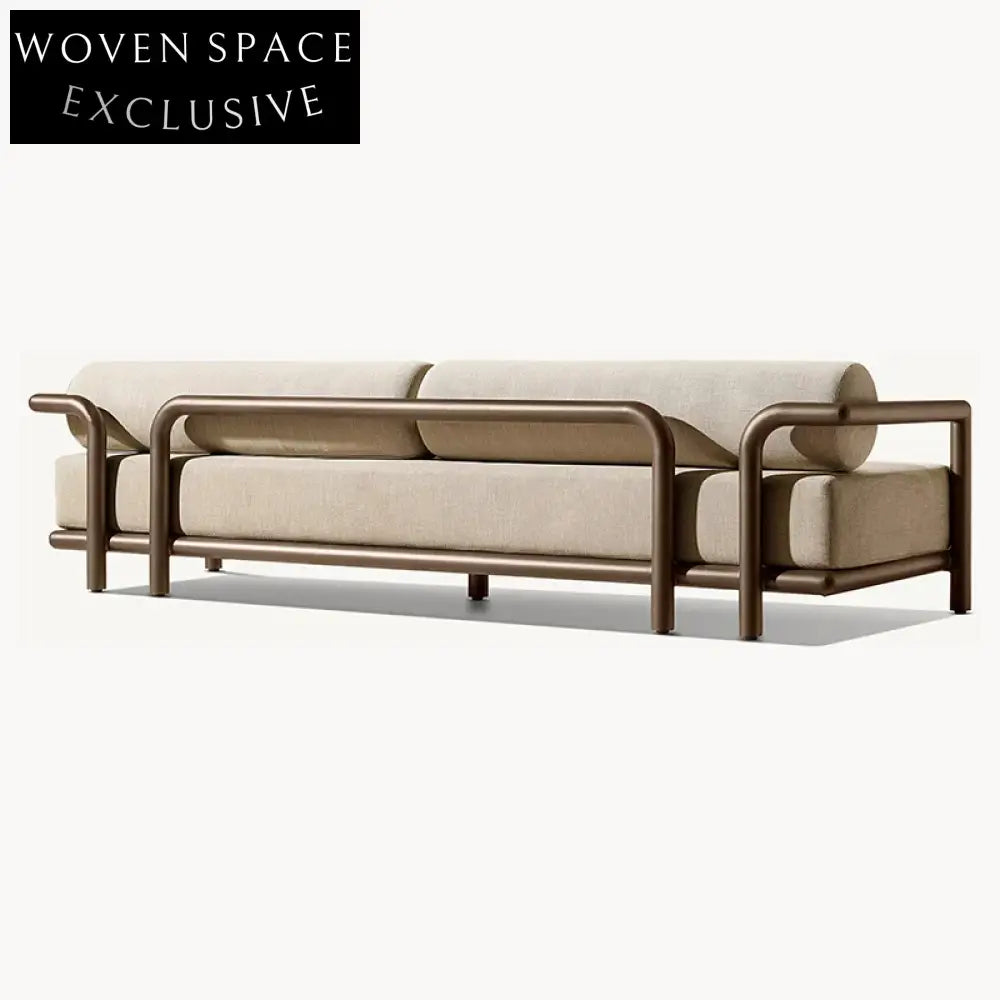 Modern Minimalist Aluminum Outdoor Sofa, Light Luxury Garden Balcony Lounge Seating