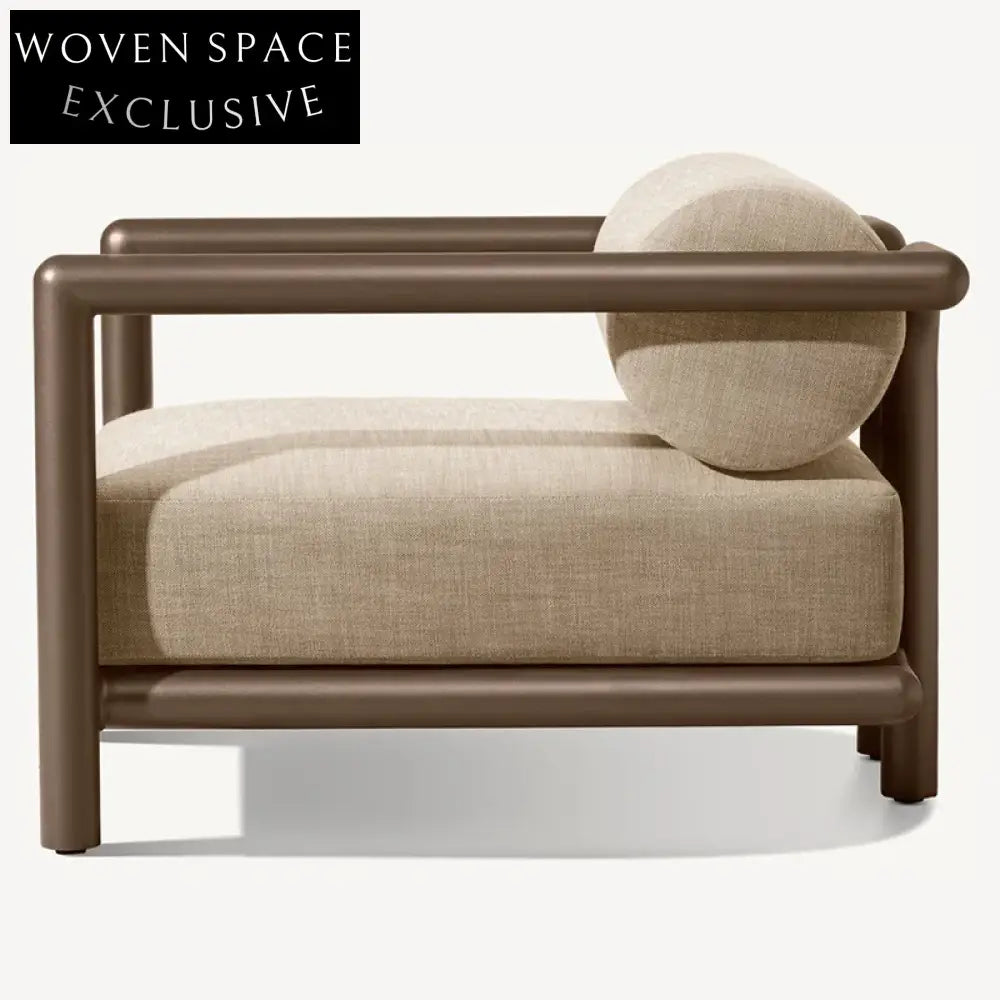 Modern Minimalist Aluminum Outdoor Sofa, Light Luxury Garden Balcony Lounge Seating