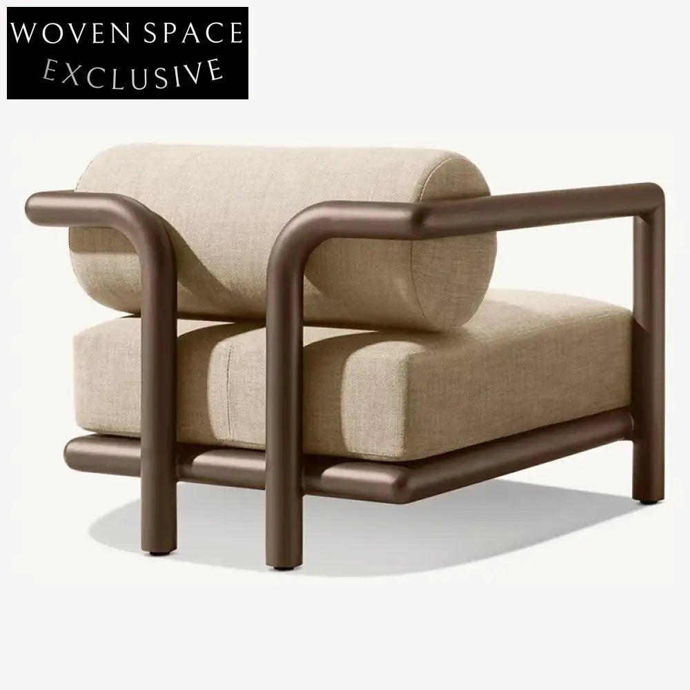 Modern Minimalist Aluminum Outdoor Sofa, Light Luxury Garden Balcony Lounge Seating