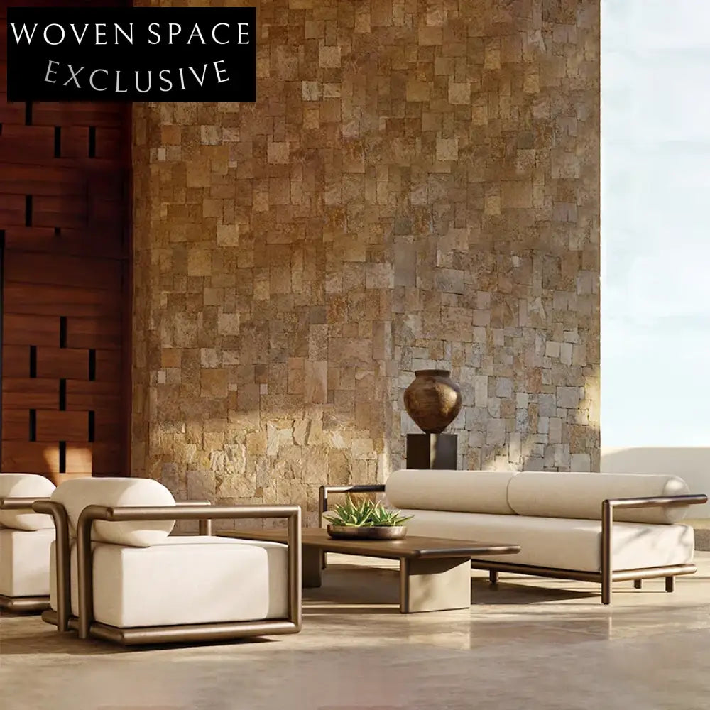 Modern Minimalist Aluminum Outdoor Sofa, Light Luxury Garden Balcony Lounge Seating