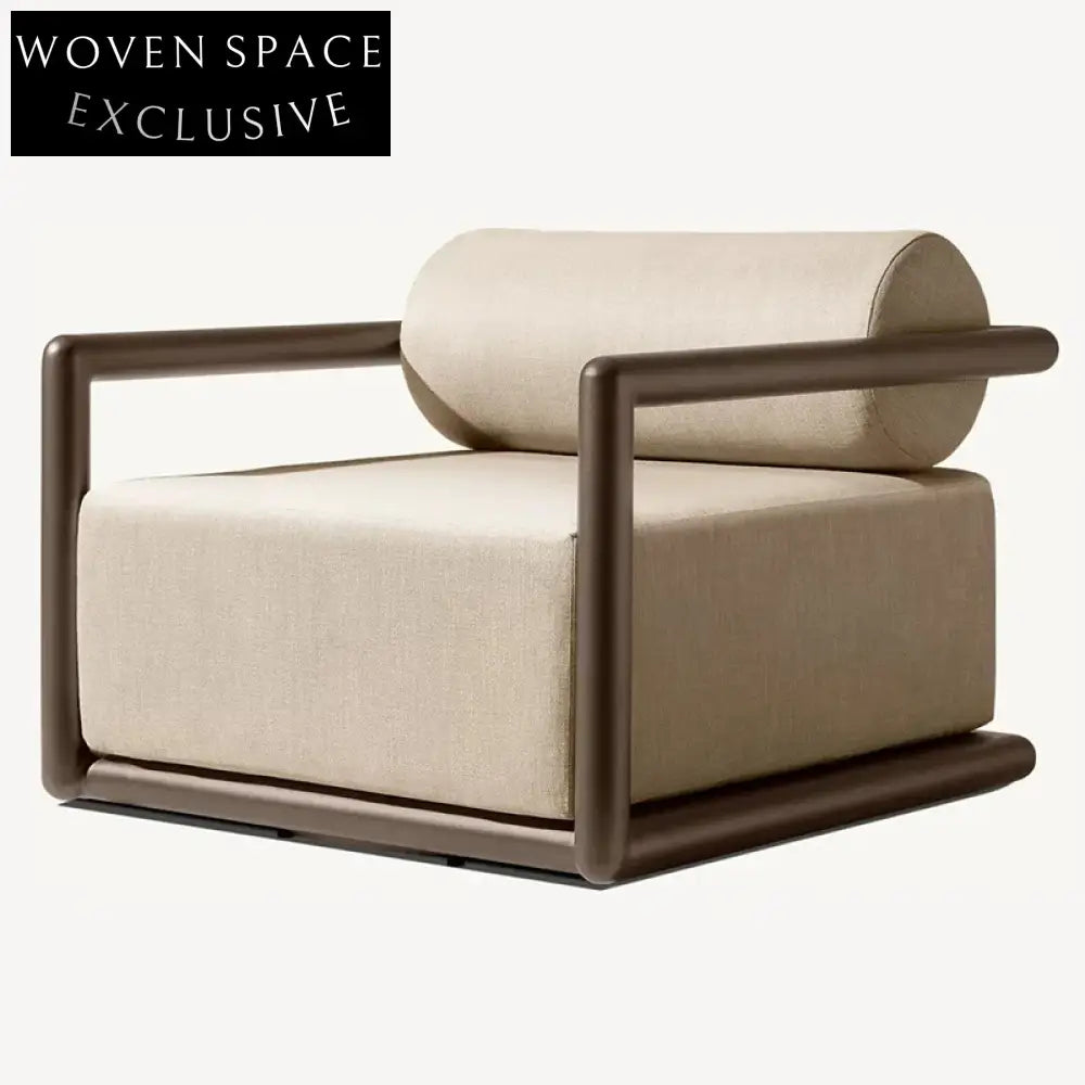 Modern Minimalist Aluminum Outdoor Sofa, Light Luxury Garden Balcony Lounge Seating