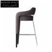 Modern Minimalist Ash Wood Stainless Steel Upholstered High Counter Bar Stool