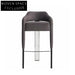 Modern Minimalist Ash Wood Stainless Steel Upholstered High Counter Bar Stool