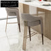 Modern Minimalist Ash Wood Stainless Steel Upholstered High Counter Bar Stool