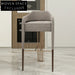 Modern Minimalist Ash Wood Stainless Steel Upholstered High Counter Bar Stool