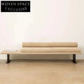 Modern Minimalist Bench Ottoman, Stainless Steel Legs, Comfortable Cloth Stool