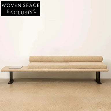 Modern Minimalist Bench Ottoman, Stainless Steel Legs, Comfortable Cloth Stool