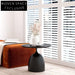 Modern Minimalist Black Metal Round Side Coffee Table with Tray Top