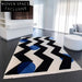 Modern Minimalist Black & White Polyester Area Rug for Living Room Bedroom