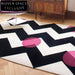 Modern Minimalist Black & White Polyester Area Rug for Living Room Bedroom