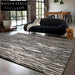 Modern Minimalist Black & White Striped Polyester Area Rug for Home Decor