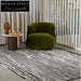 Modern Minimalist Black & White Striped Polyester Area Rug for Home Decor
