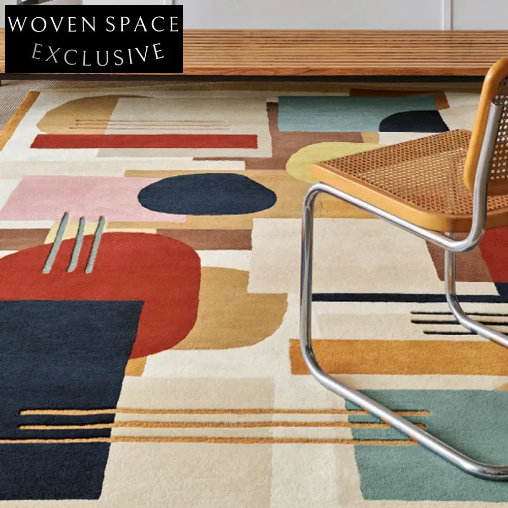 Modern Minimalist Custom Handmade Polyester Area Rug for Bedroom Living Room