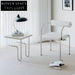 Modern Minimalist Dining Chair with Padded Cushion and Stainless Steel Frame