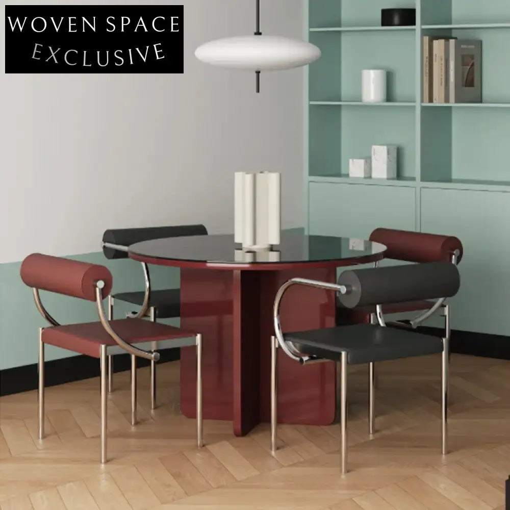 Modern Minimalist Dining Chair with Padded Cushion and Stainless Steel Frame