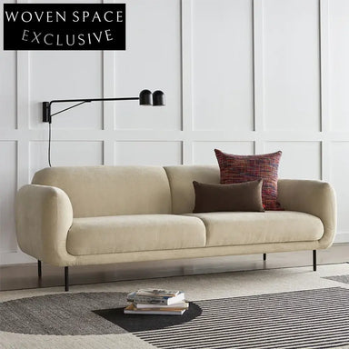 Modern Minimalist Fabric Sectional Sofa Set with Wood Frame for Living Room