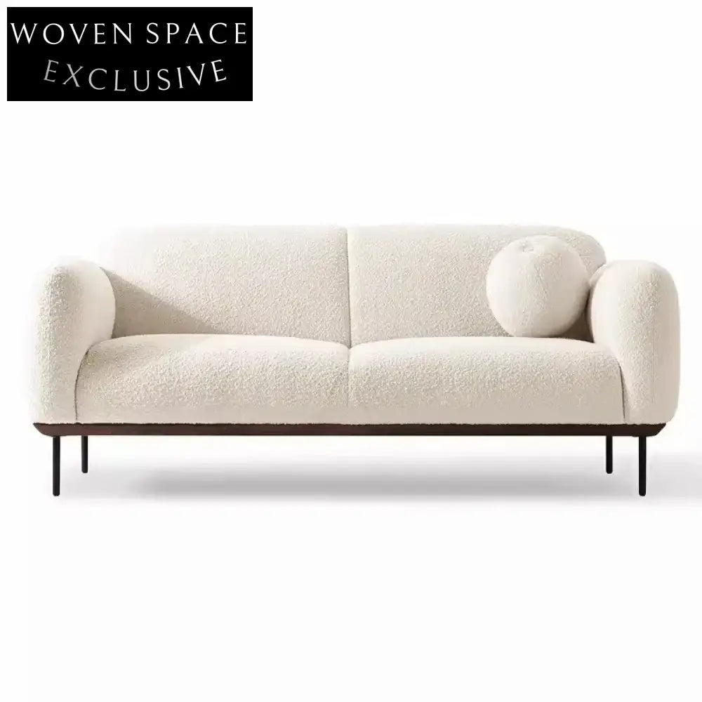 Modern Minimalist Fabric Sectional Sofa Set with Wood Frame for Living Room