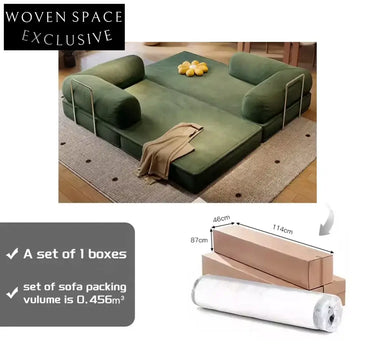 Modern Minimalist Fabric Sofa with 40D Sponge Cushion and Steel Frame