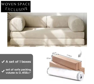 Modern Minimalist Fabric Sofa with 40D Sponge Cushion and Steel Frame