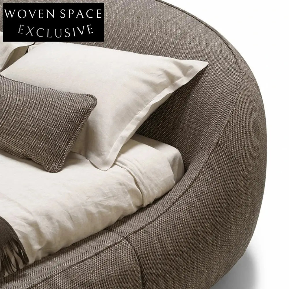 Modern Minimalist Fabric Upholstered King Queen Size Platform Bed