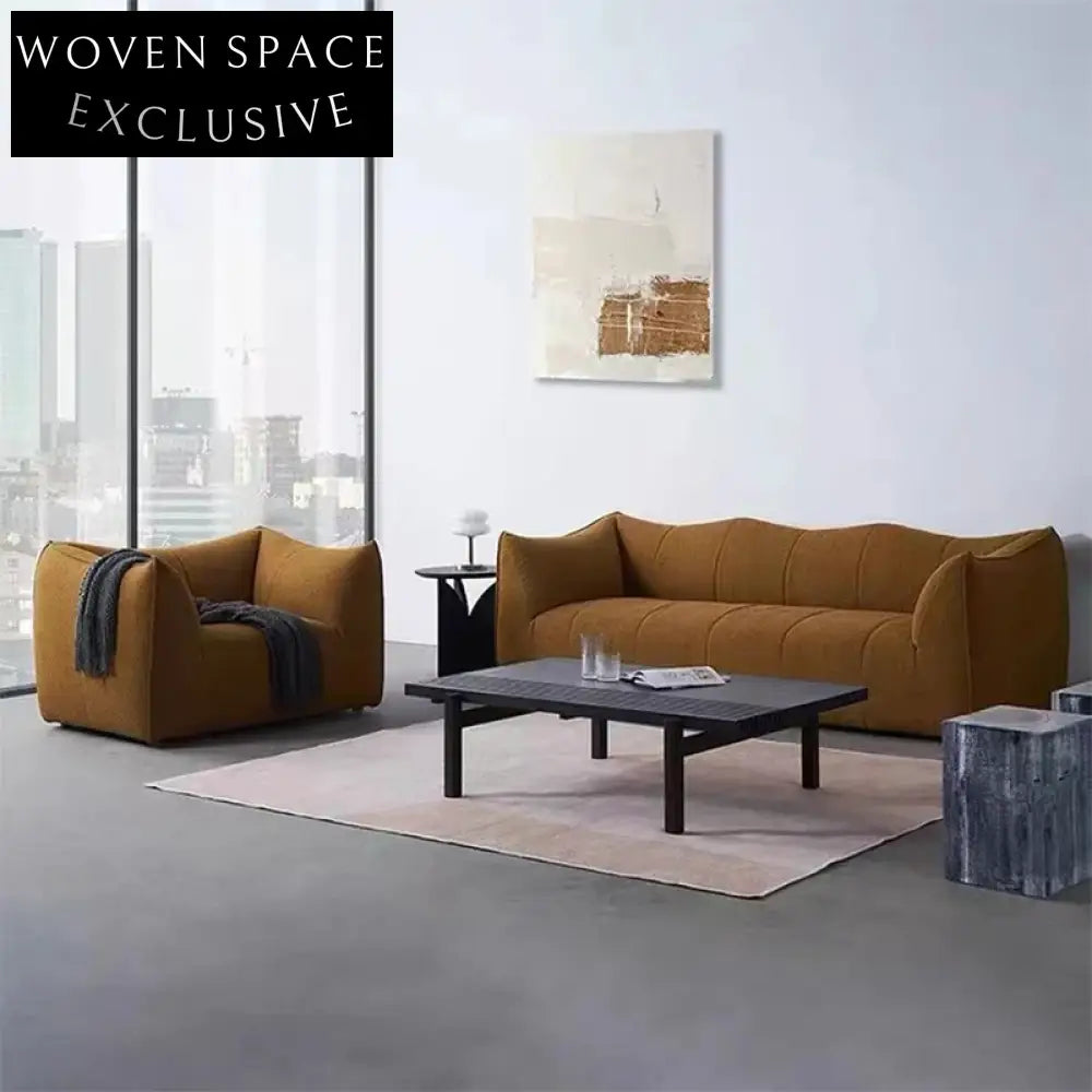 Modern Minimalist Fabric Upholstered Living Room Sofa, Comfortable Couch