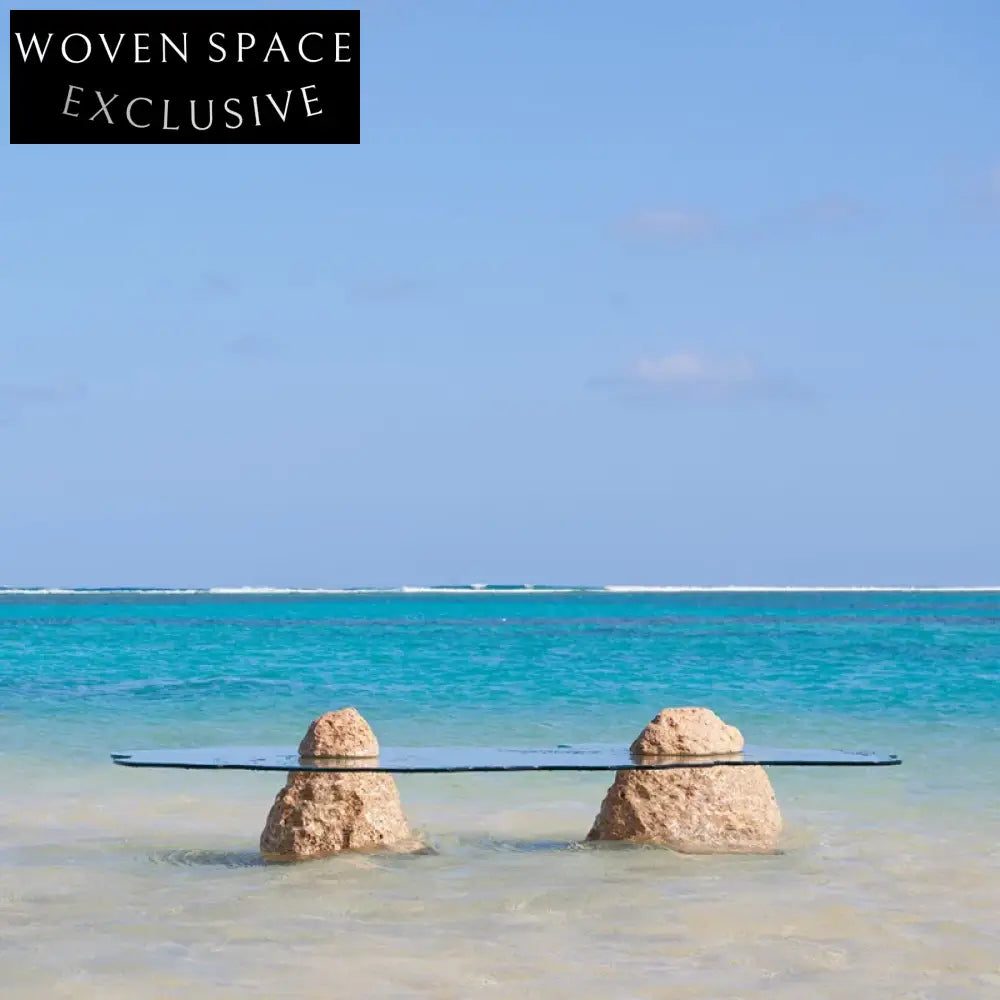 Modern Minimalist Fiberglass Top Stone Base Living Room Coffee Table