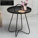 Modern Minimalist Full Metal Round Sofa End Side Coffee Table
