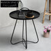 Modern Minimalist Full Metal Round Sofa End Side Coffee Table