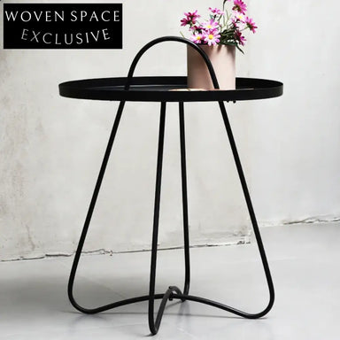 Modern Minimalist Full Metal Round Sofa End Side Coffee Table