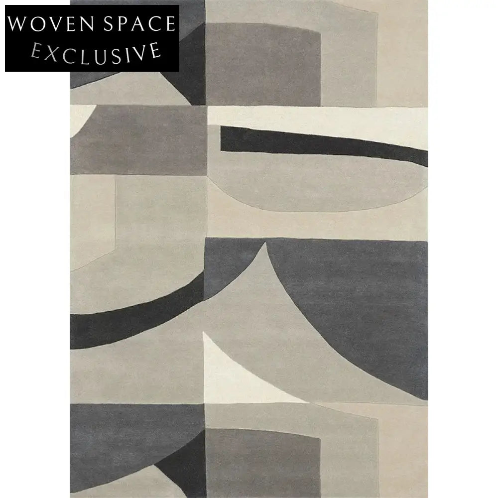 Modern Minimalist Geometric Area Rug: Soft Polyester Fiber, Custom Size, Easy Care Carpet