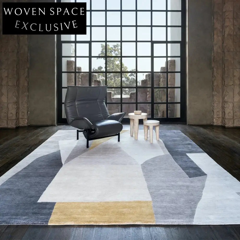 Modern Minimalist Geometric Pattern Polyester Area Rug for Home Decor