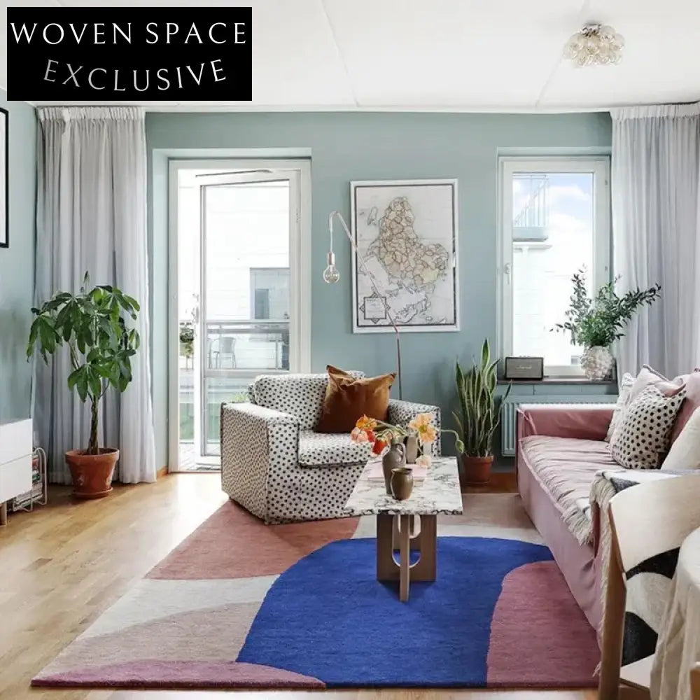 Modern Minimalist Geometric Pattern Soft Polyester Area Rug for Home Decor