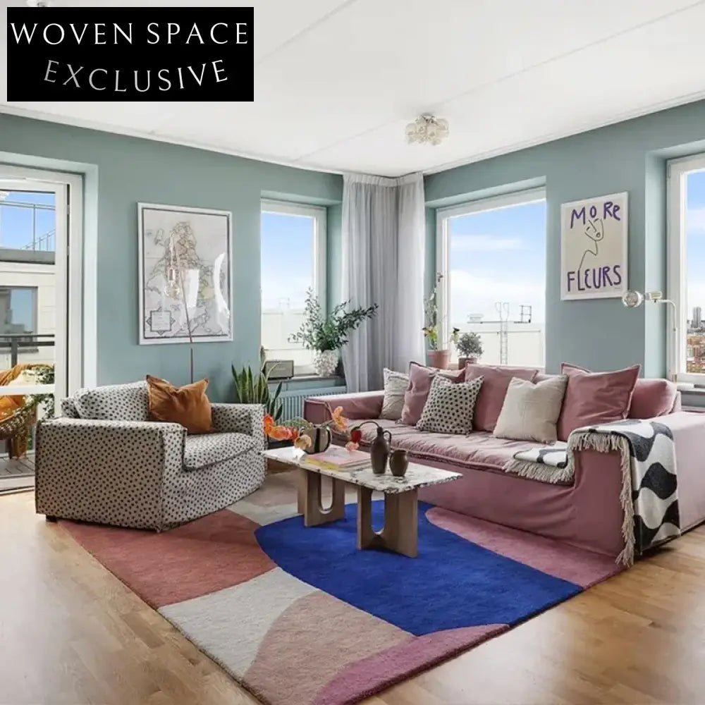 Modern Minimalist Geometric Pattern Soft Polyester Area Rug for Home Decor