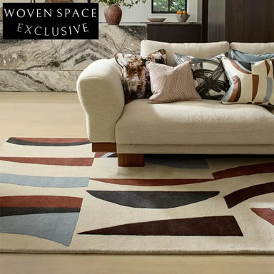 Modern Minimalist Geometric Polyester Area Rug for Living Room & Bedroom