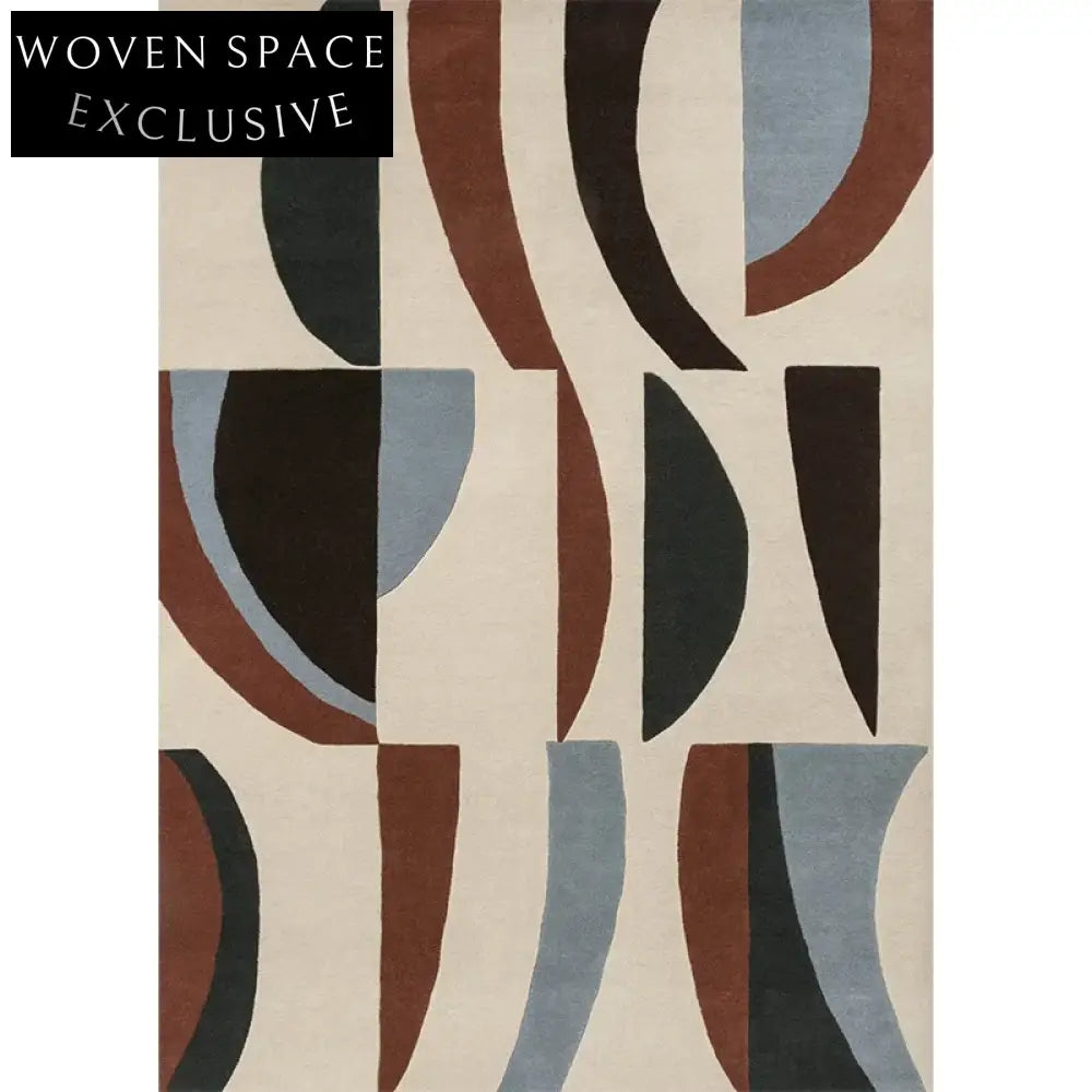 Modern Minimalist Geometric Polyester Area Rug for Living Room & Bedroom