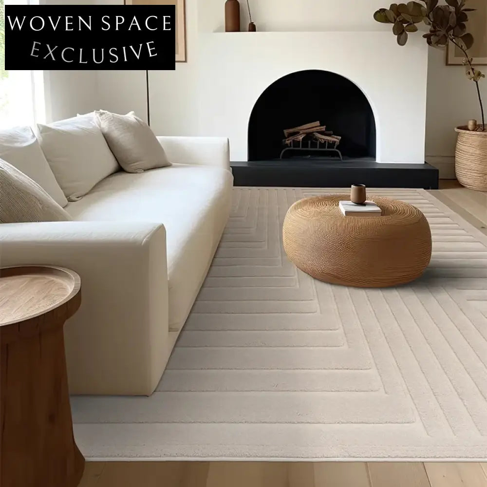Modern Minimalist Geometric Polyester Area Rug for Living Room Bedroom Carpet