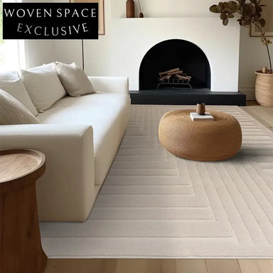 Modern Minimalist Geometric Polyester Area Rug for Living Room Bedroom Carpet